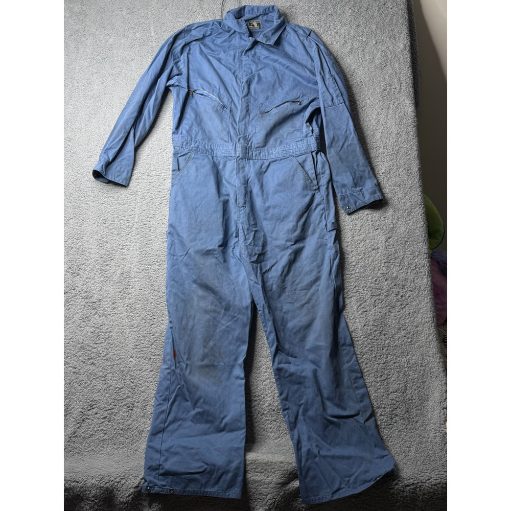 Berne Apparel Coveralls Men's Large Regular Blue Matson Branded One Piece